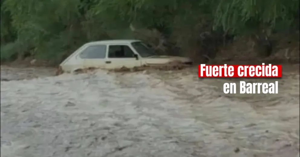 Las intensas lluvias volvieron a inundar las calles de Barreal