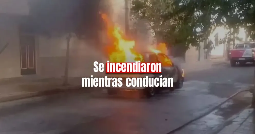 Sanjuaninos vivieron momentos de terror, transitaban en su auto y se prendió fuego