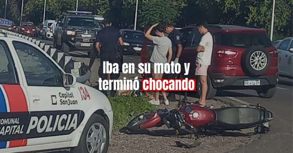 Una moto y una camioneta chocaron en Ruta 20