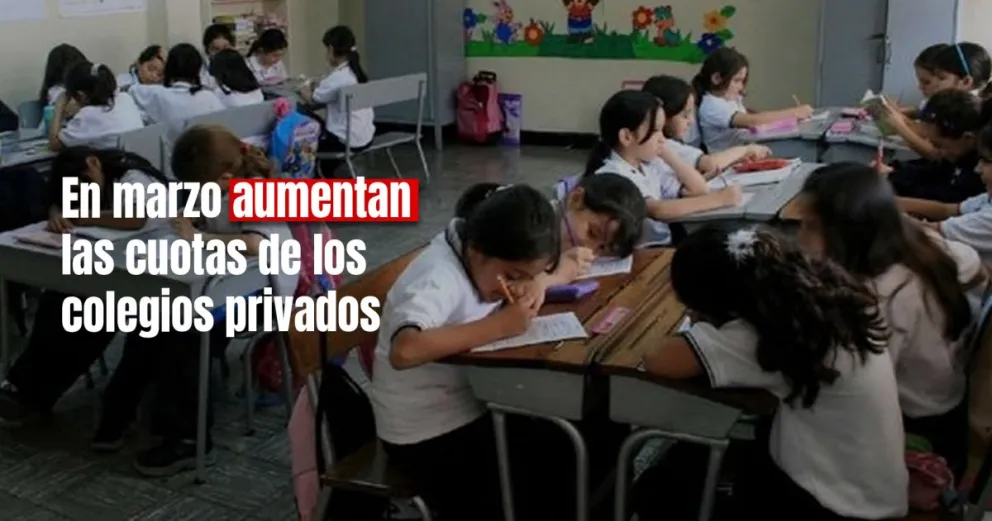 Durante el mes de marzo aumentarán las cuotas en los colegios privados de la provincia 