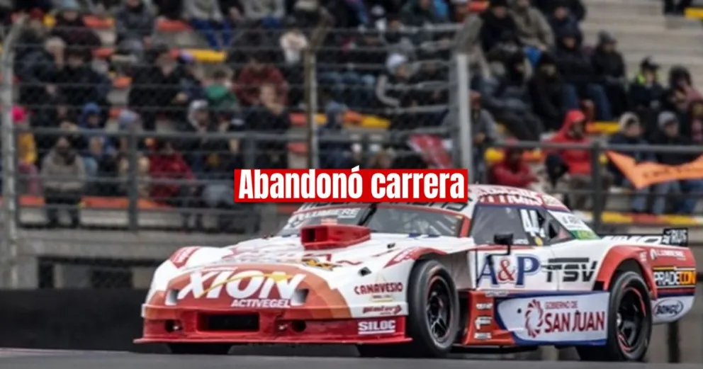 Un piloto sanjuanino tuvo que abandonar carrera por un desperfecto en su auto 