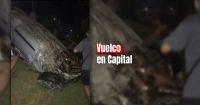 Un hombre perdió el control de su vehículo y volcó en Capital