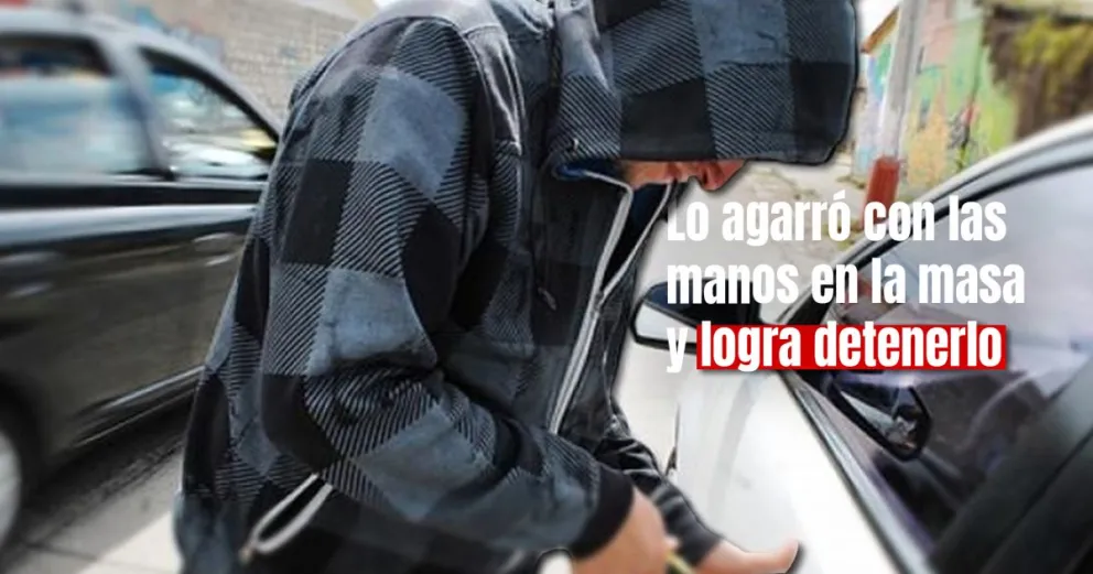 Un sujeto fue sorprendido robando elementos de un auto