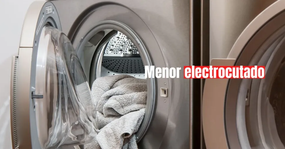 Un niño sufrió una descarga eléctrica al tocar un lavarropas