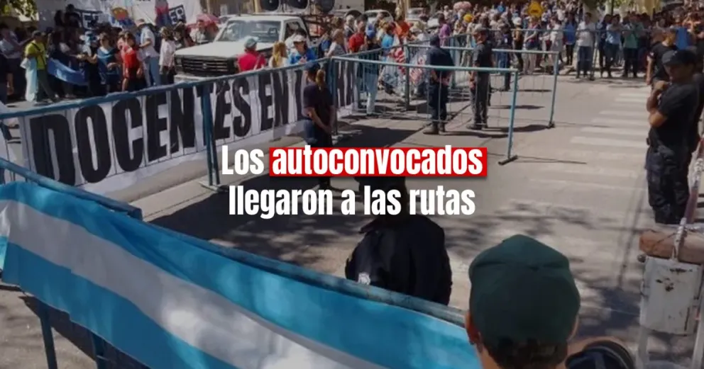 Ruta 40 cortada por los docentes autoconvocados