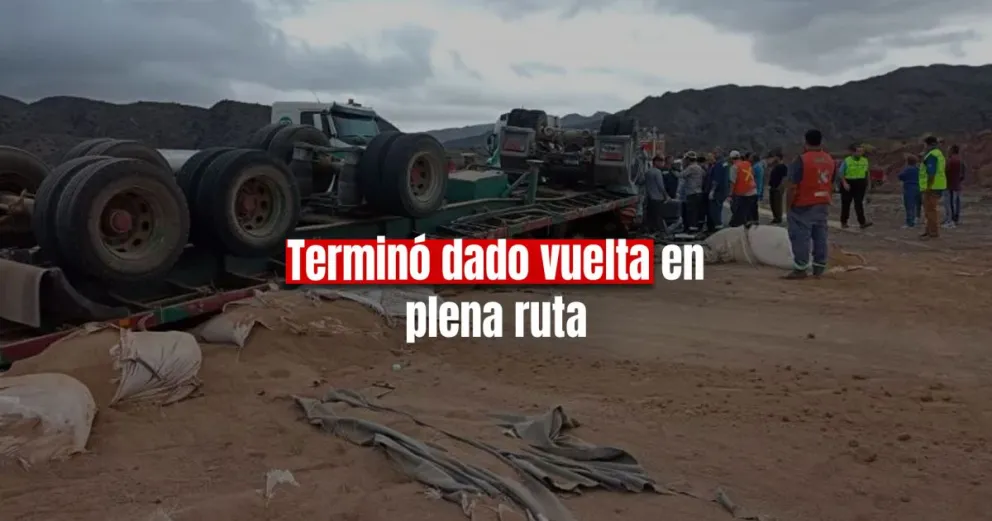 Un camión terminó dado vuelta en Ullum