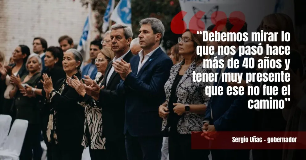 Uñac encabezó el acto por el Día de la Memoria la Verdad y la Justicia