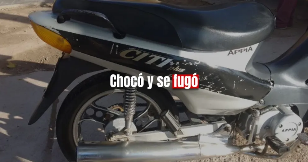 Un hombre chocó a un motociclista y se dio a la fuga 