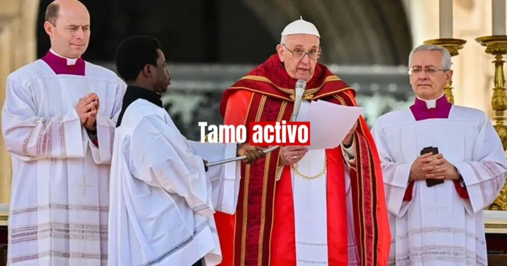 El Papa reapareció y dio la misa del Domingo de Ramos