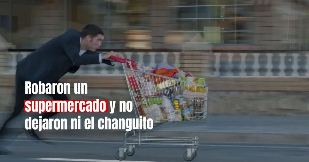 Intentaban escapar con un carro lleno de mercadería pero los atrapó la policía 
