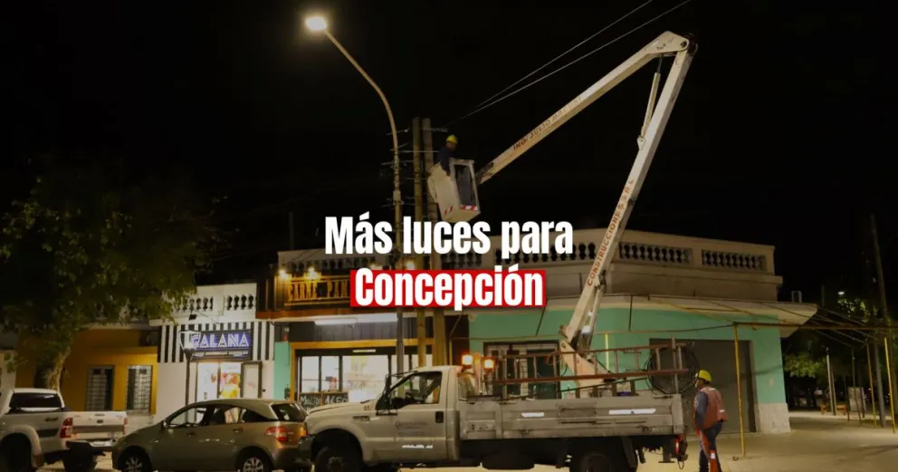 Instalaron más luces LED en la zona comercial de Concepción