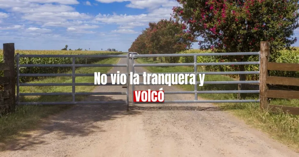 Una mujer chocó una tranquera y volcó en Pocito