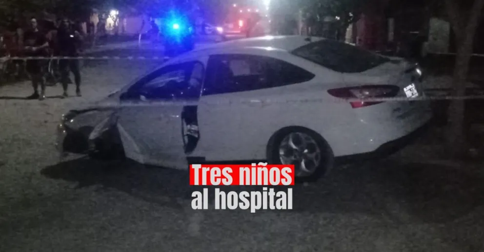 Choque en Chimbas: una mujer y sus tres hijos, hospitalizados