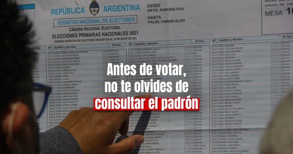 Este viernes, se podrá consultar el padrón definitivo para las elecciones 2023 