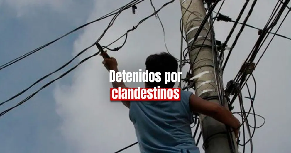 Dos hombres fueron detenidos por realizar conexiones ilegales de luz 
