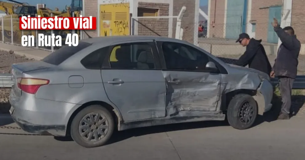 Dos autos chocaron en Ruta 40 y uno de los conductores fue hospitalizado 
