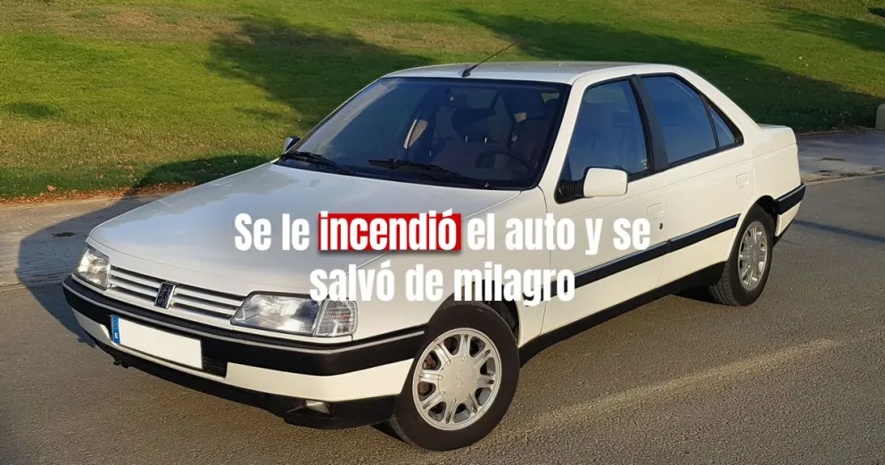 Un auto tuvo un problema mecánico y se prendió fuego 