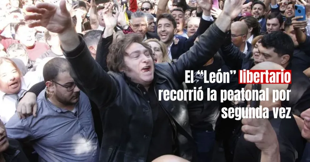 Los libertarios coparon la peatonal por la llegada de Milei