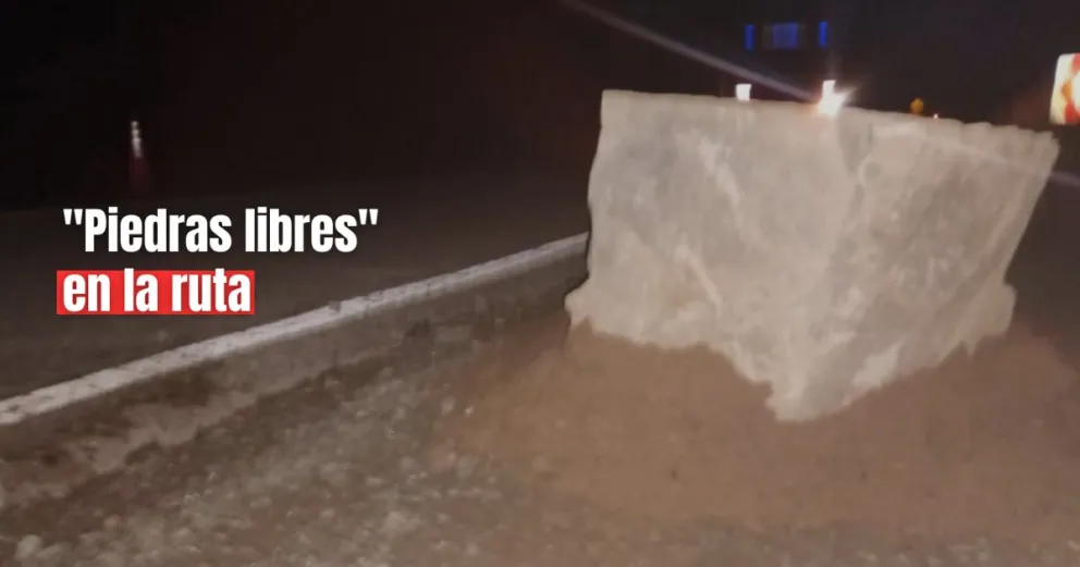 El desprendimiento de rocas generó un caos de tránsito en Calingasta