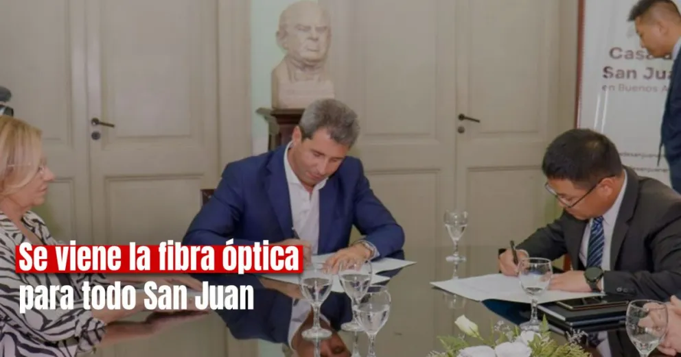 Uñac adjudicó el proyecto de fibra óptica para toda la provincia