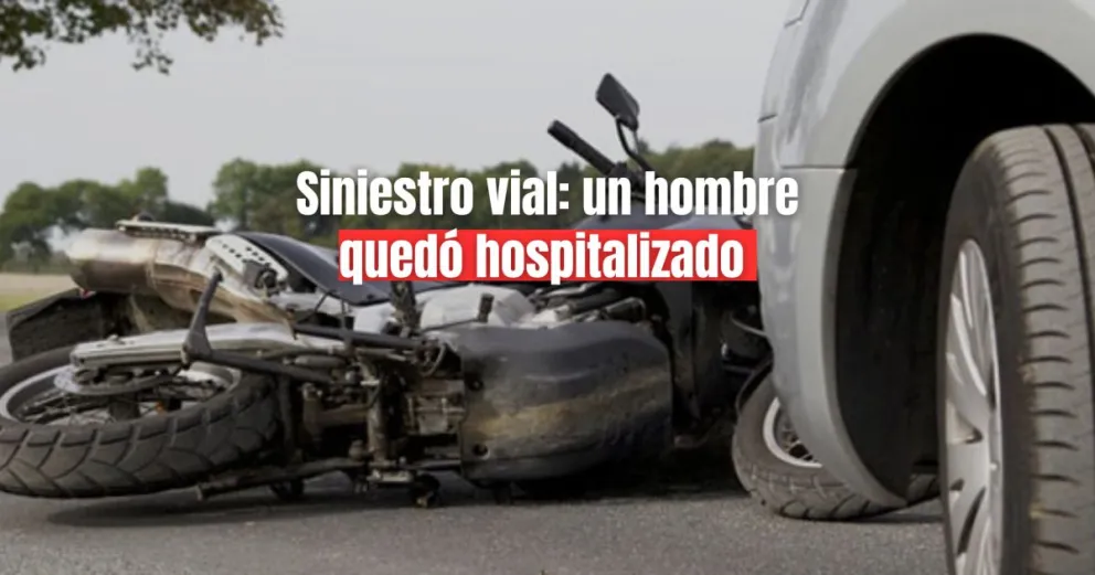 Un hombre quedó hospitalizado tras chocar con una camioneta 
