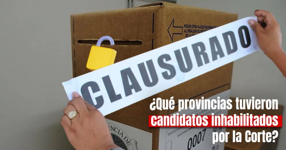Dos provincias también tuvieron candidatos inhabilitados por la Corte Suprema 