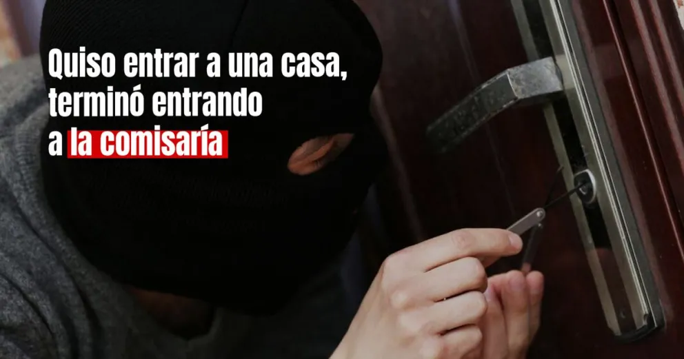 Estaba forcejeando una puerta para entrar a robar, pero la policía lo detuvo en el intento