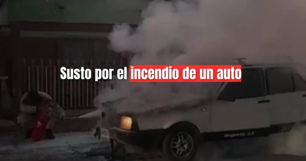 San Martín: Llevaba a su hija a la escuela y se le incendió el auto