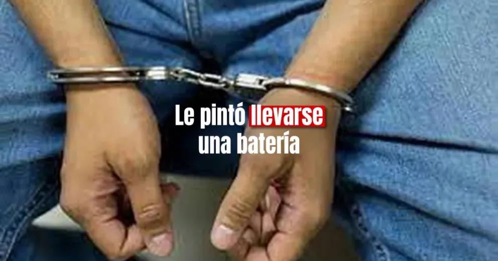 Policías detuvieron a un ladrón que se había robado la batería de un camión 