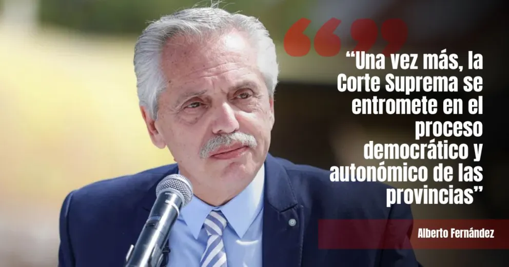 Alberto Fernández criticó fuertemente a la Corte Suprema tras la inhabilitación de Uñac