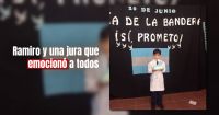 Ramiro Falcón, el nene que hizo emocionar a toda una escuela tras jurar Promesa a la Bandera 