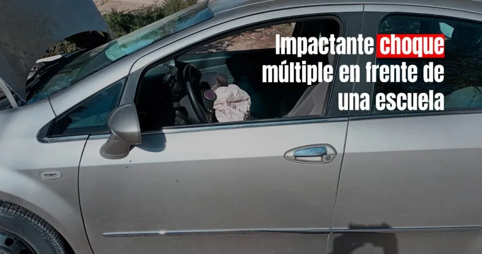 Choque en cadena y una mujer herida en Rawson