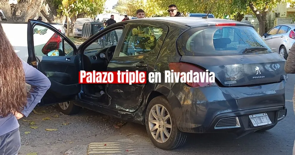 Un triple choque interrumpió el tránsito en Rivadavia