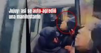 Una mujer se autolesionó en las manifestaciones en Jujuy y quedó registrada en una grabación